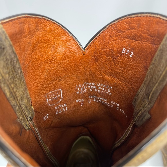 DAN POST Cowboy Boots Size 9 Tan Style 2231 - Picture 13 of 16